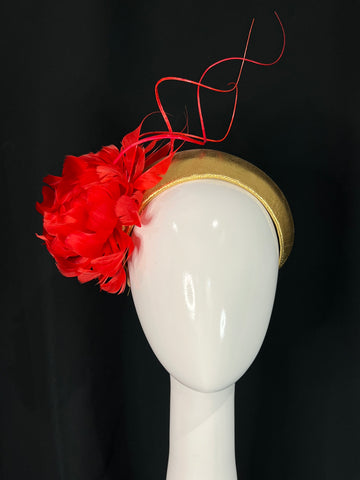 Vermilion Peony Headband