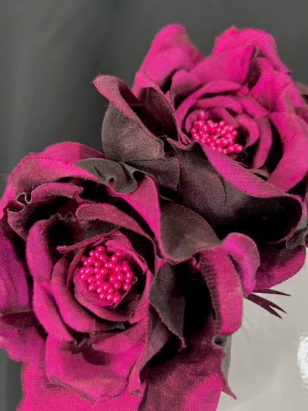 Fuchsia Silk Rose Crown