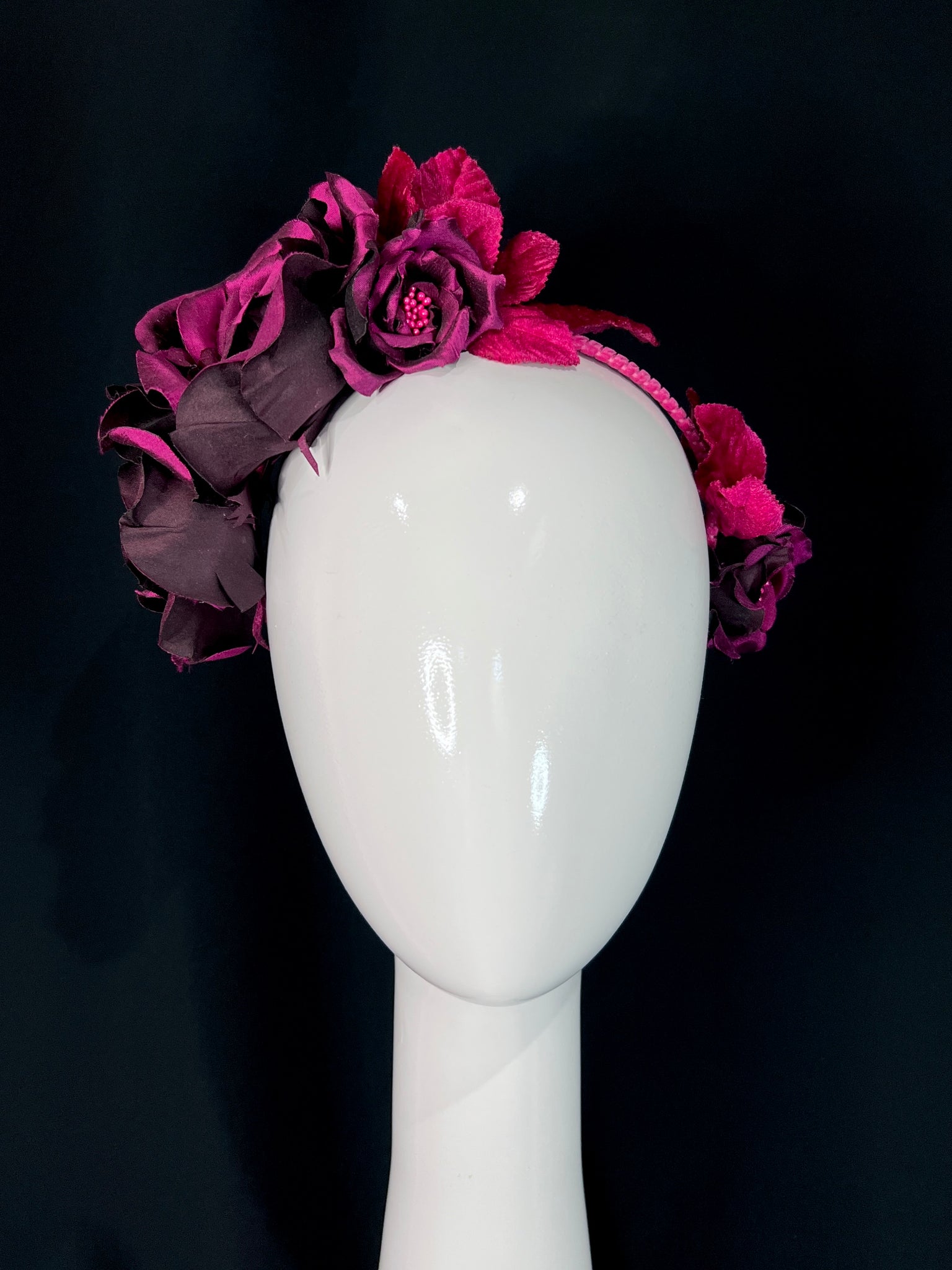 Fuchsia Silk Rose Crown