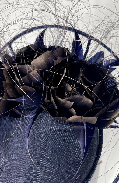 Navy Rose Pillbox