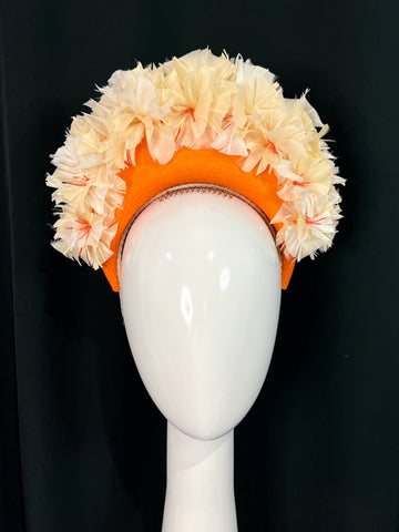 Orange Frilly Floral Crown