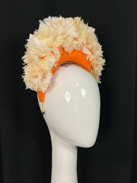 Orange Frilly Floral Crown