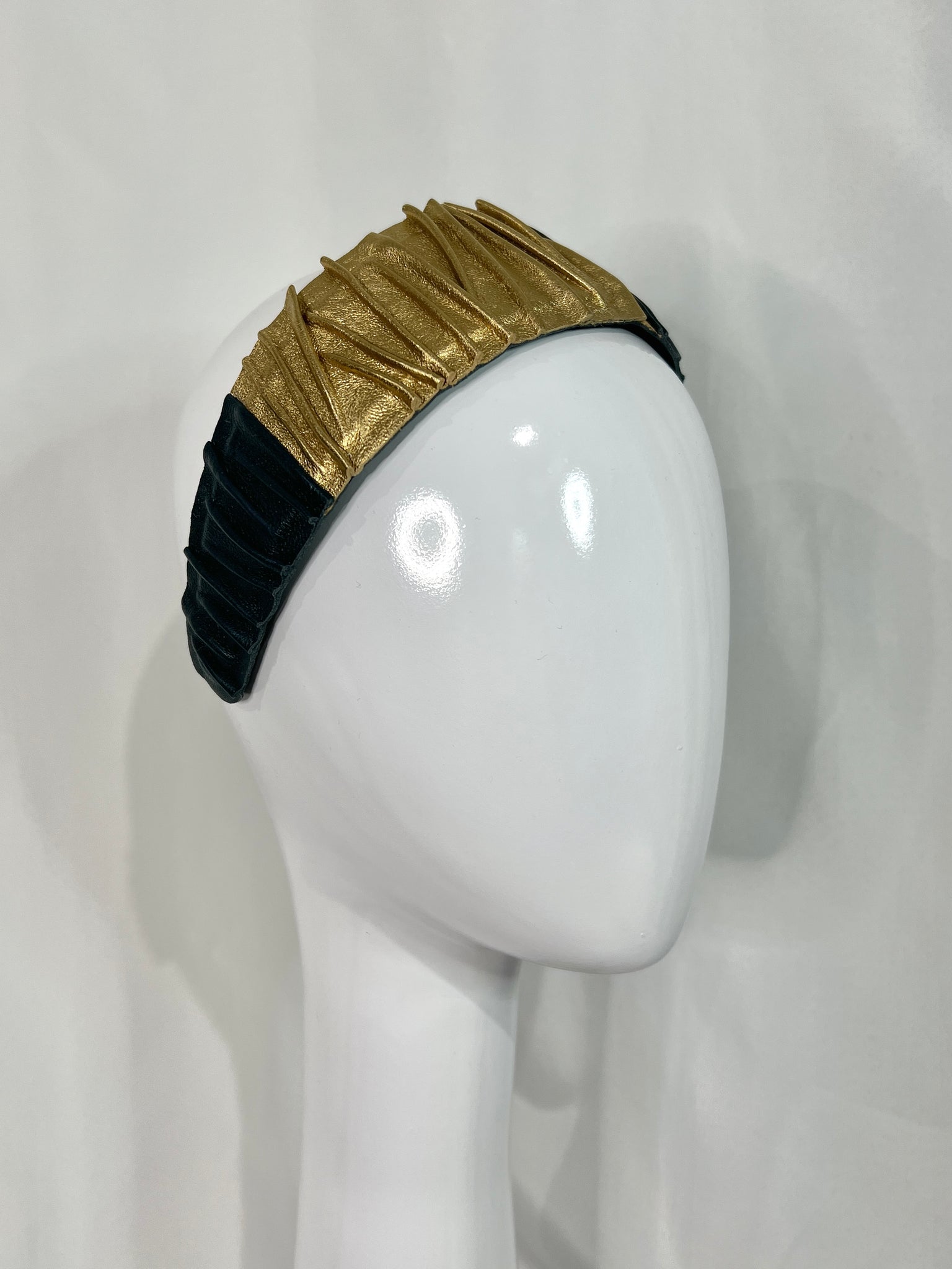 Green and Gold Luxe Leather Headband