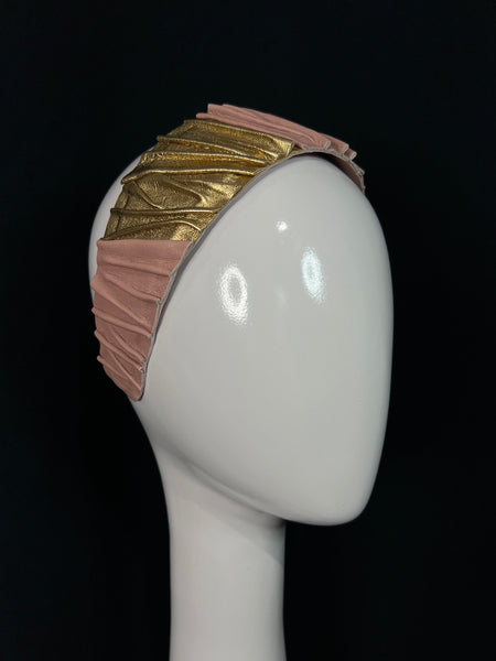 Pink and Gold Luxe Leather Headband