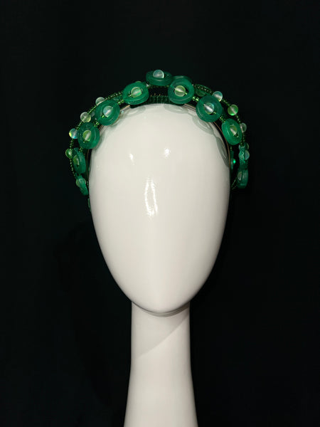 Green Beaded Headband