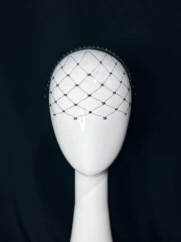 Black and Gold Crystallised Veil