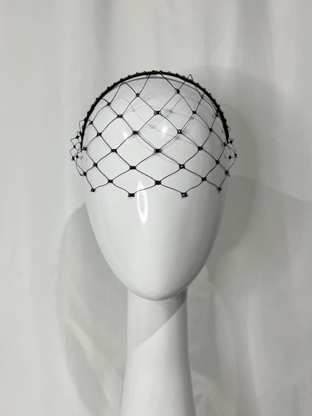 Black and Gold Crystallised Veil